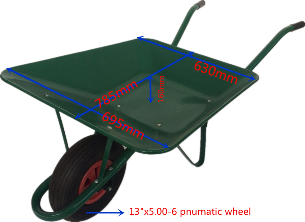 Green Wheelbarrow Dimensions PNG image