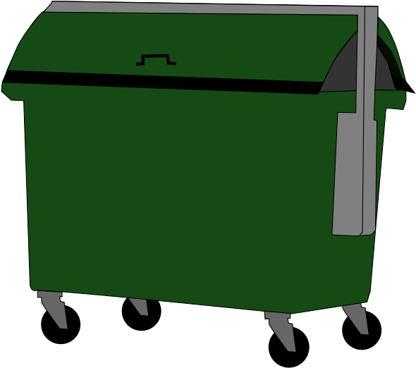 Green Wheeled Dumpster Graphic PNG image