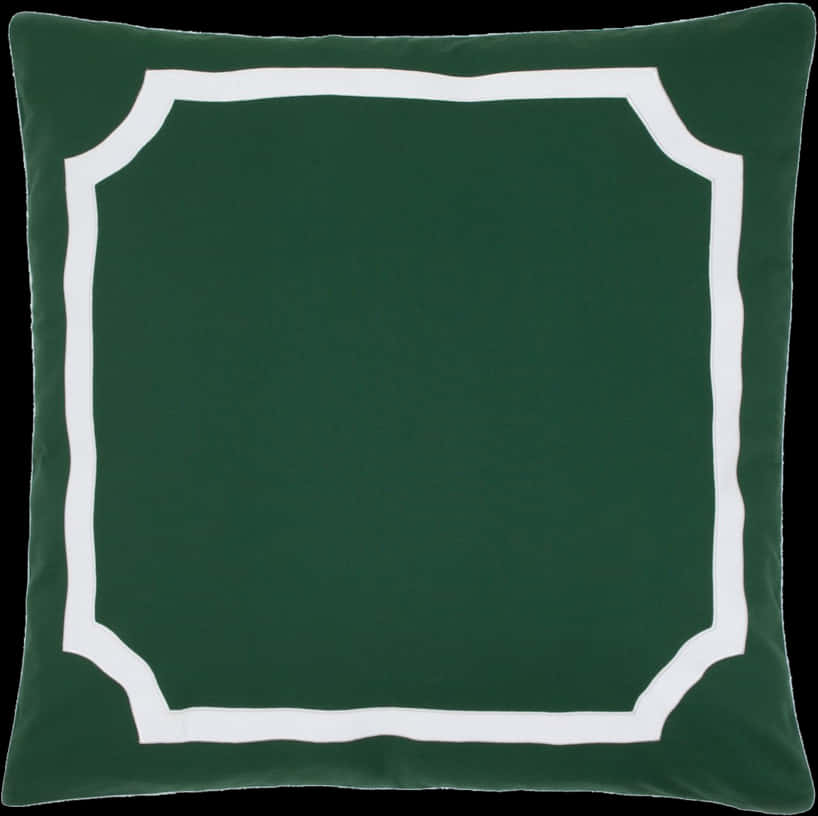 Green White Border Decorative Pillow PNG image