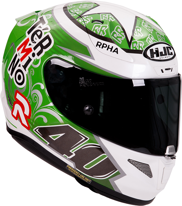 Green White Motorcycle Helmet PNG image