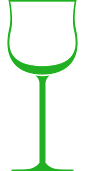 Green Wine Glass Outline PNG image