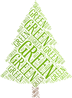 Green Word Tree Word Cloud PNG image