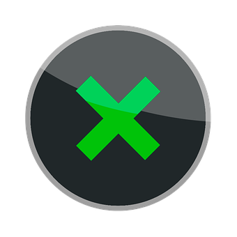 Green Xon Black Button PNG image