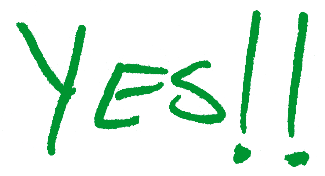 Green Yes Exclamation Marks PNG image