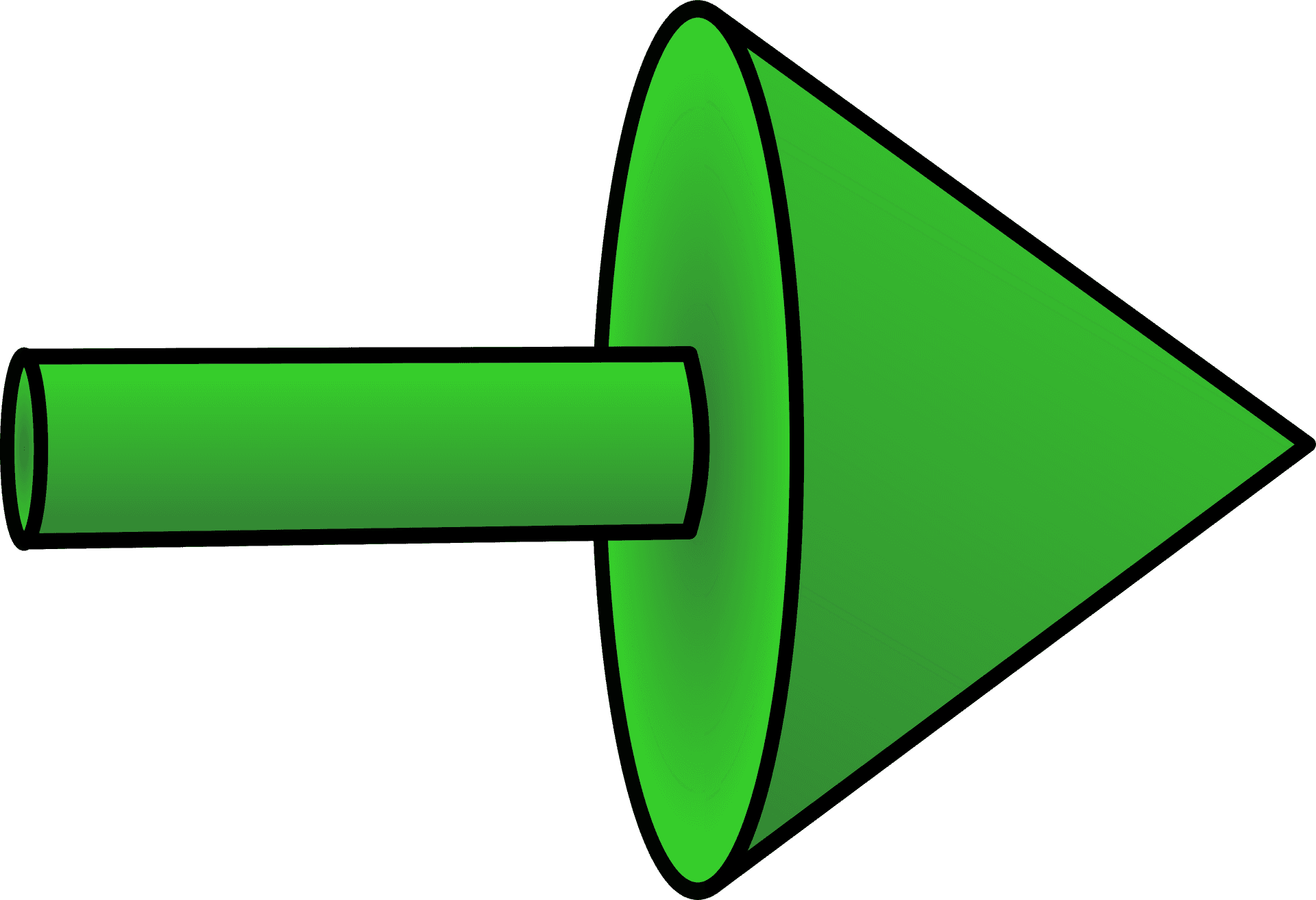 Green3 D Cone Graphic PNG image