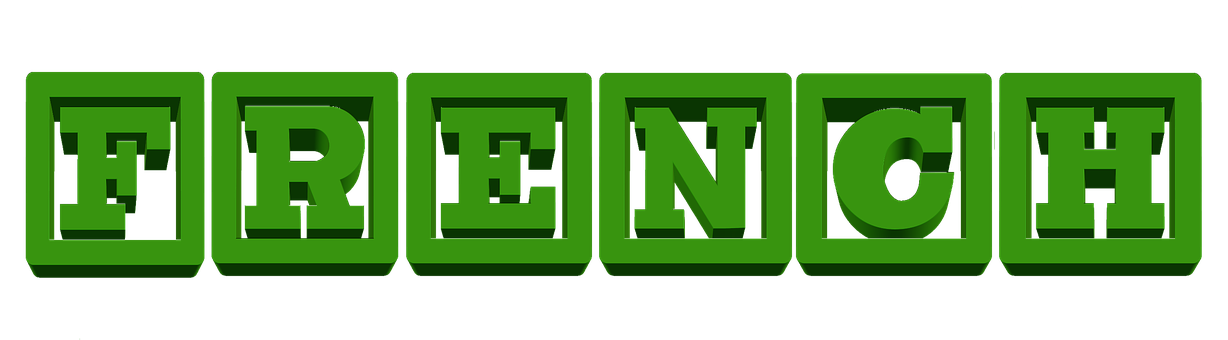 Green3 D French Text PNG image