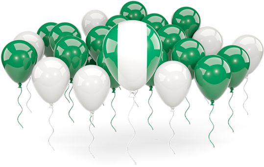 Greenand White Balloons Celebration PNG image