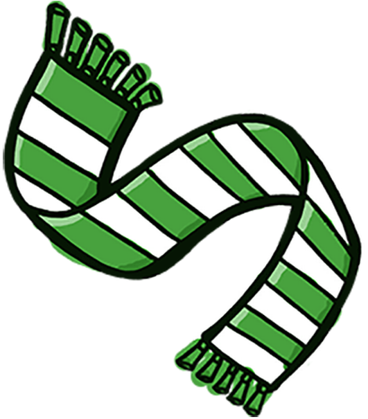 Greenand White Striped Scarf Graphic PNG image