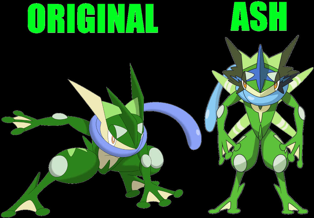 Greninja_ Original_vs_ Ash_ Forms PNG Image