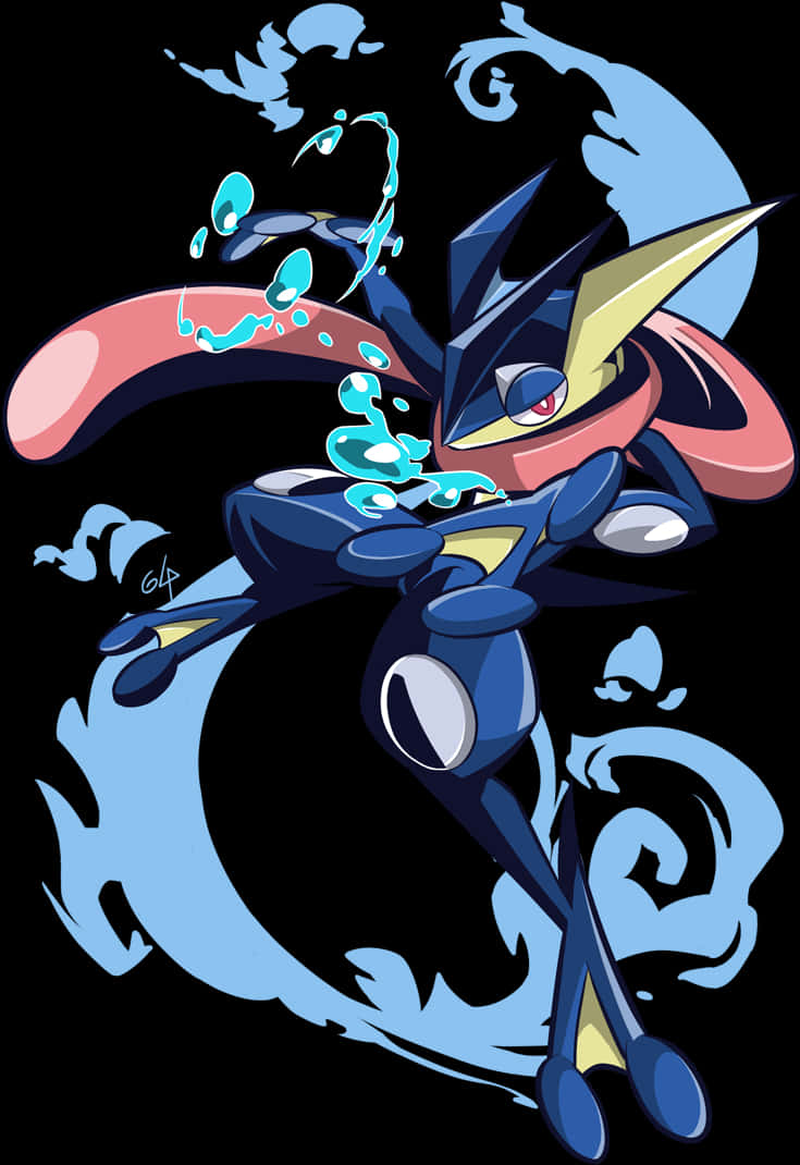 Greninja Water Shuriken Art PNG image