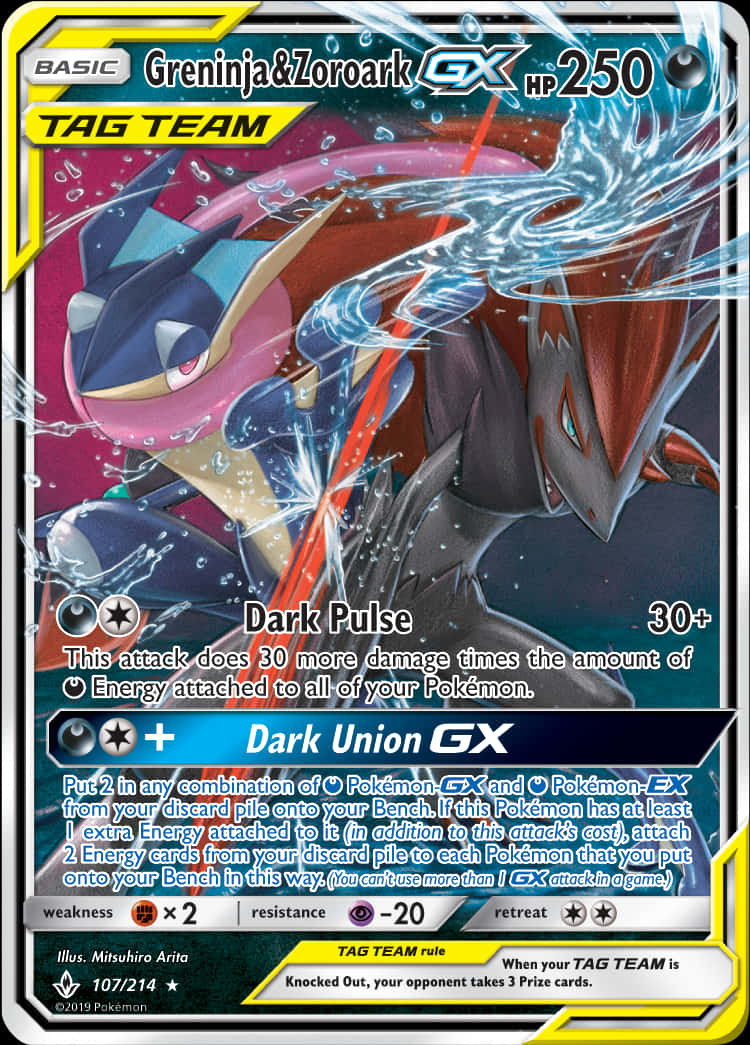 Greninja Zoroark G X Pokemon Card PNG image