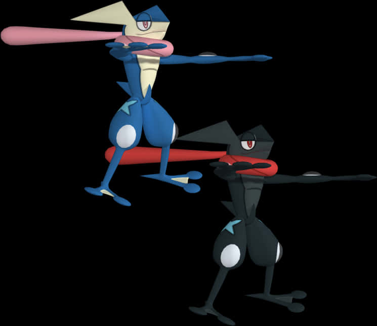 Greninjaand Ash Greninja Pose PNG image