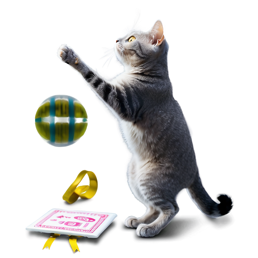 Grey Cat Doing Tricks Png Fdk78 PNG image