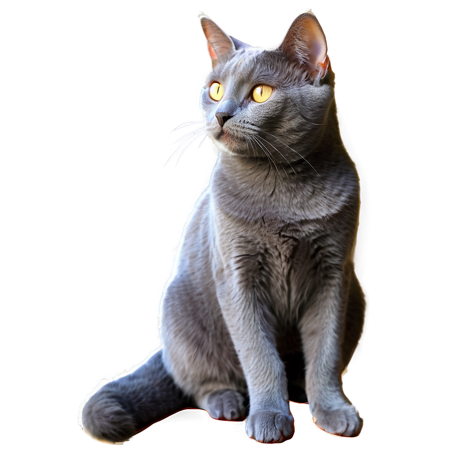 Grey Cat In Sunlight Png 06252024 PNG image