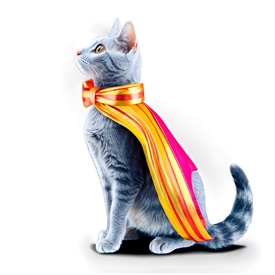 Grey Cat With Bow Png 06252024 PNG image