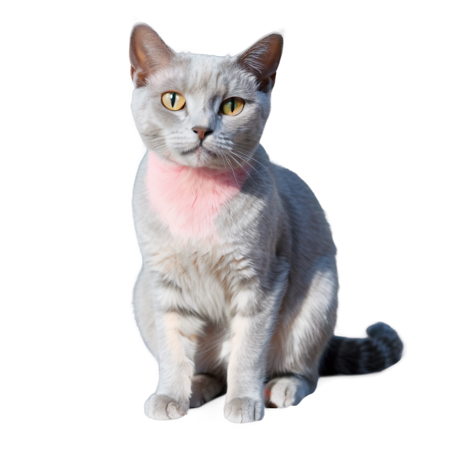 Grey Cat With Pink Nose Png 60 PNG image