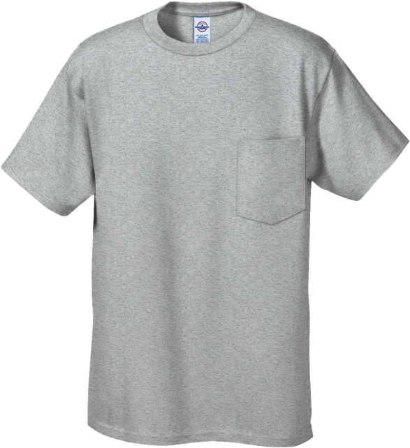 Grey Cotton T Shirtwith Pocket PNG image