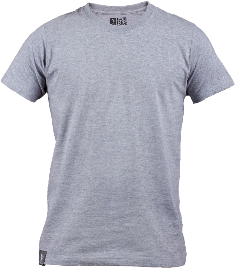 Grey Crewneck T Shirt Mockup PNG image
