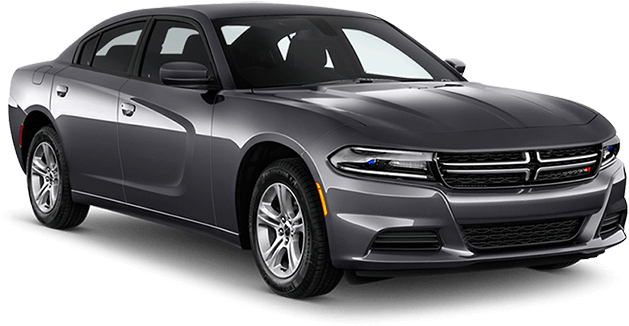 Grey Dodge Charger Side View PNG image
