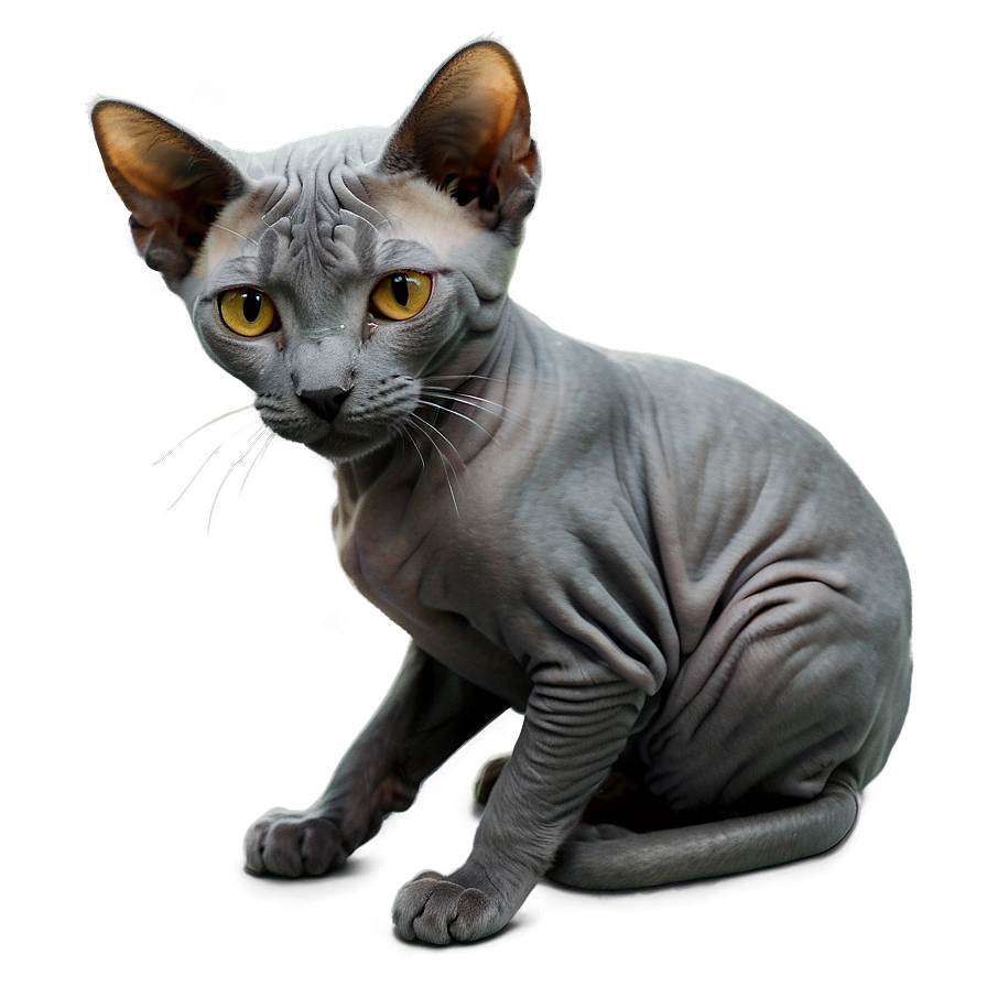 Grey Hairless Cat Png Rsm86 PNG image