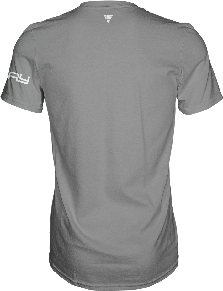 Grey Performance T Shirt Back View PNG image