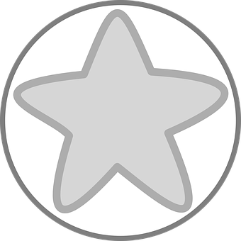 Grey Star Icon Circle Background PNG image