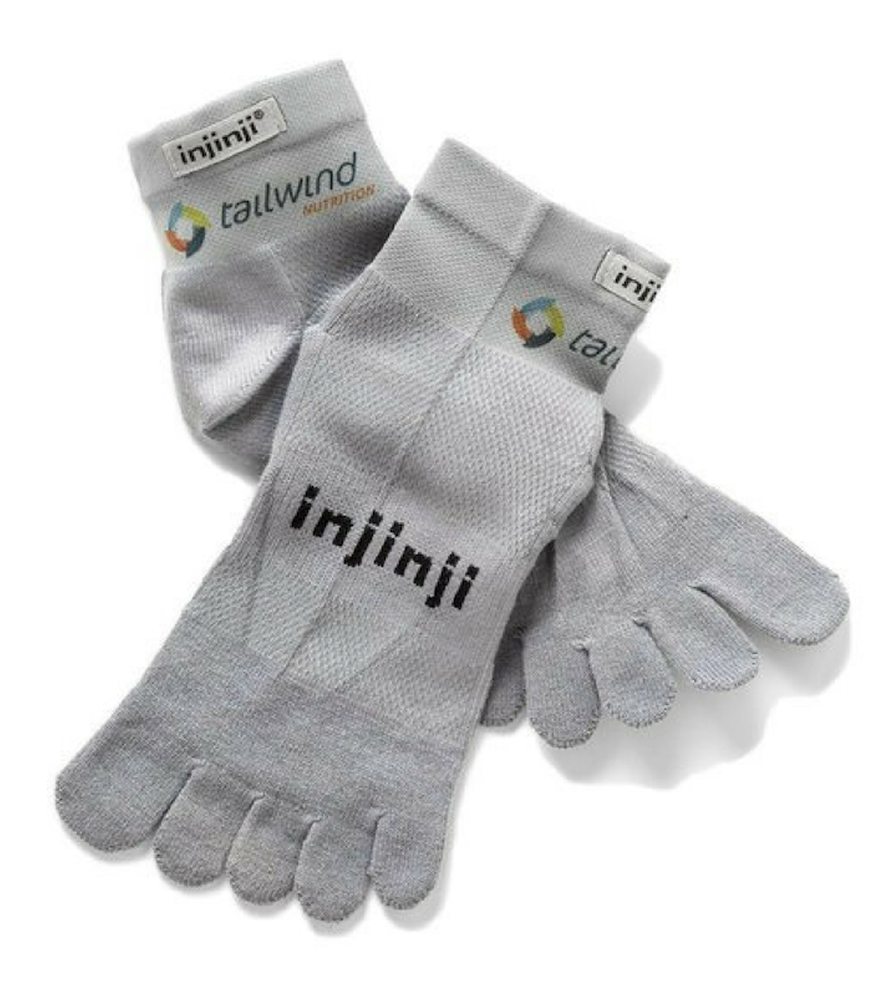 Grey Toe Socks Branded Tallwind Nutrition PNG image