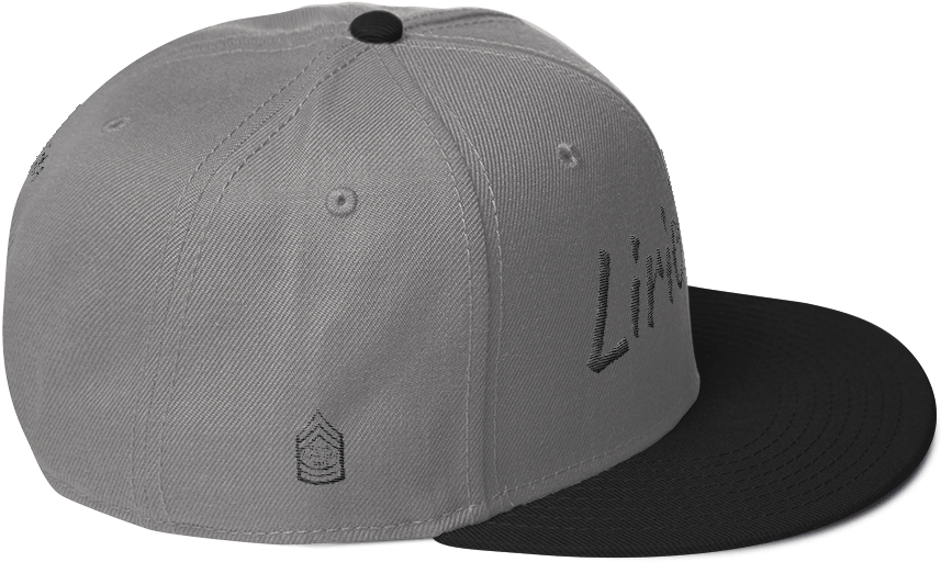 Greyand Black Snapback Cap PNG image