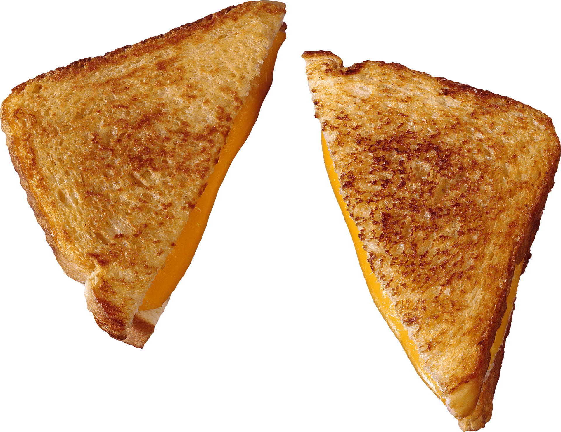 Grilled Cheese Sandwich Halves PNG image