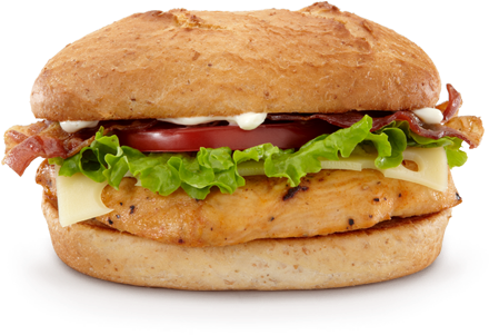 Grilled Chicken Bacon Cheeseburger PNG image