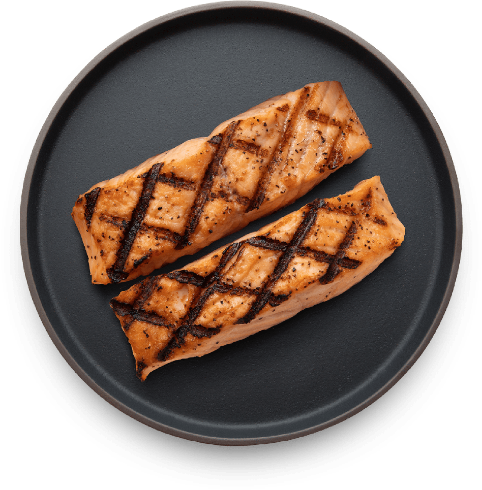 Grilled Salmon Steaks Plate PNG image
