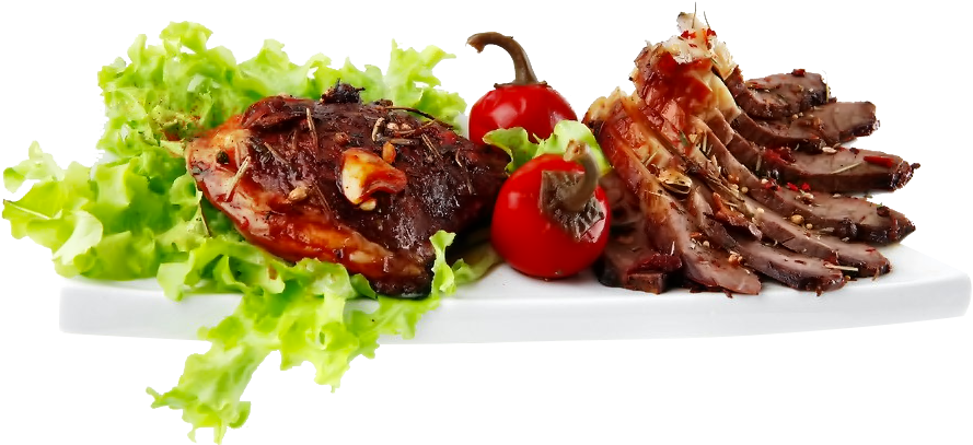 Grilled Steakand Sliced Beef Dish PNG image