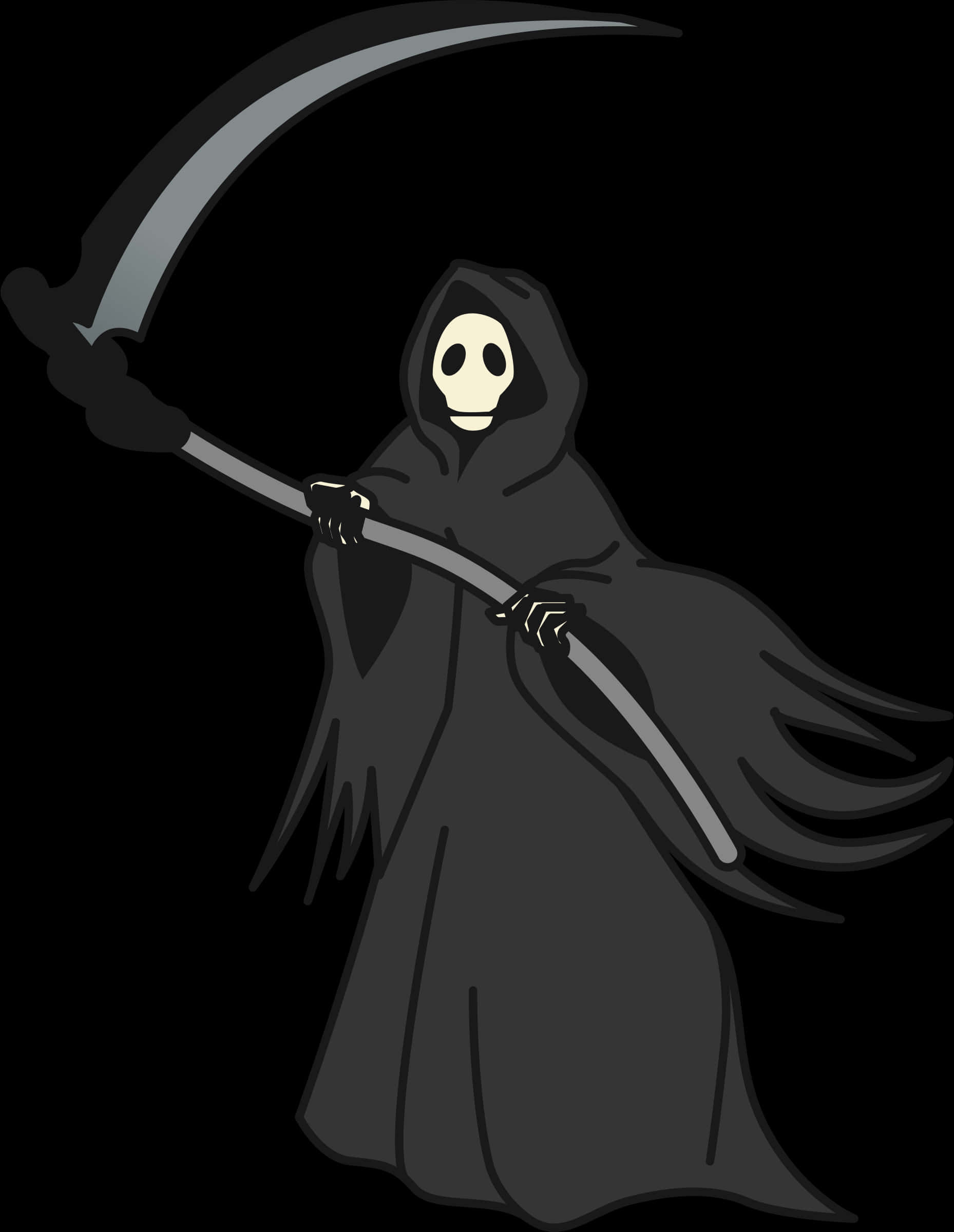Grim Reaper Cartoon Illustration PNG image