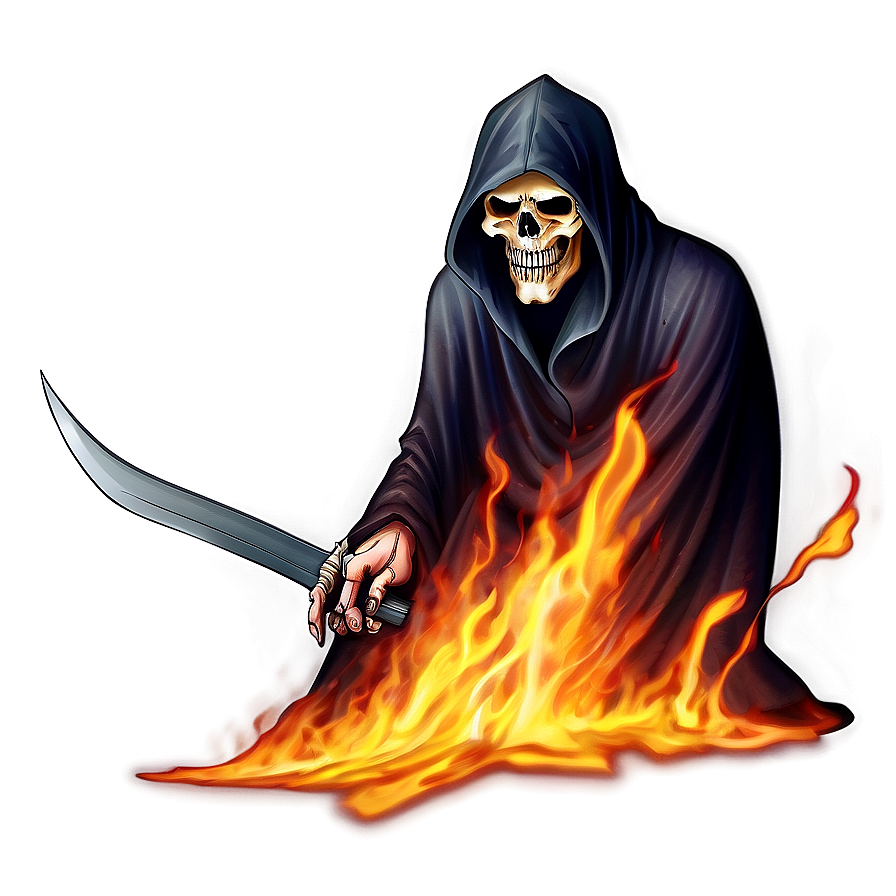 Grim Reaper In Flames Png Heh PNG image