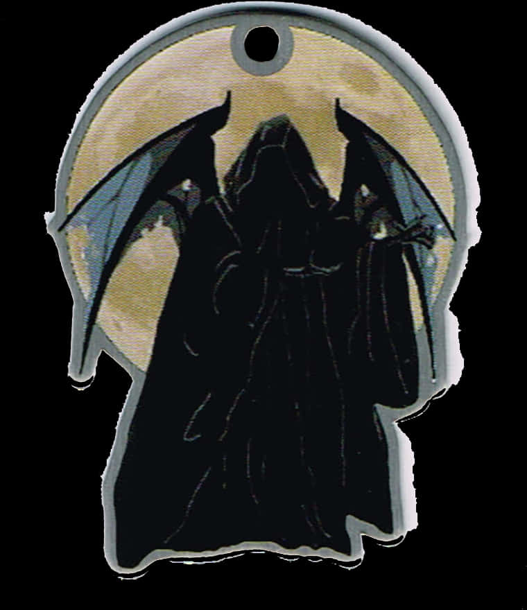 Grim Reaper Moonlit Silhouette PNG image