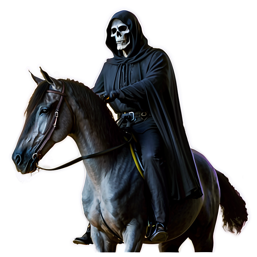 Grim Reaper On Horseback Png 05062024 PNG image