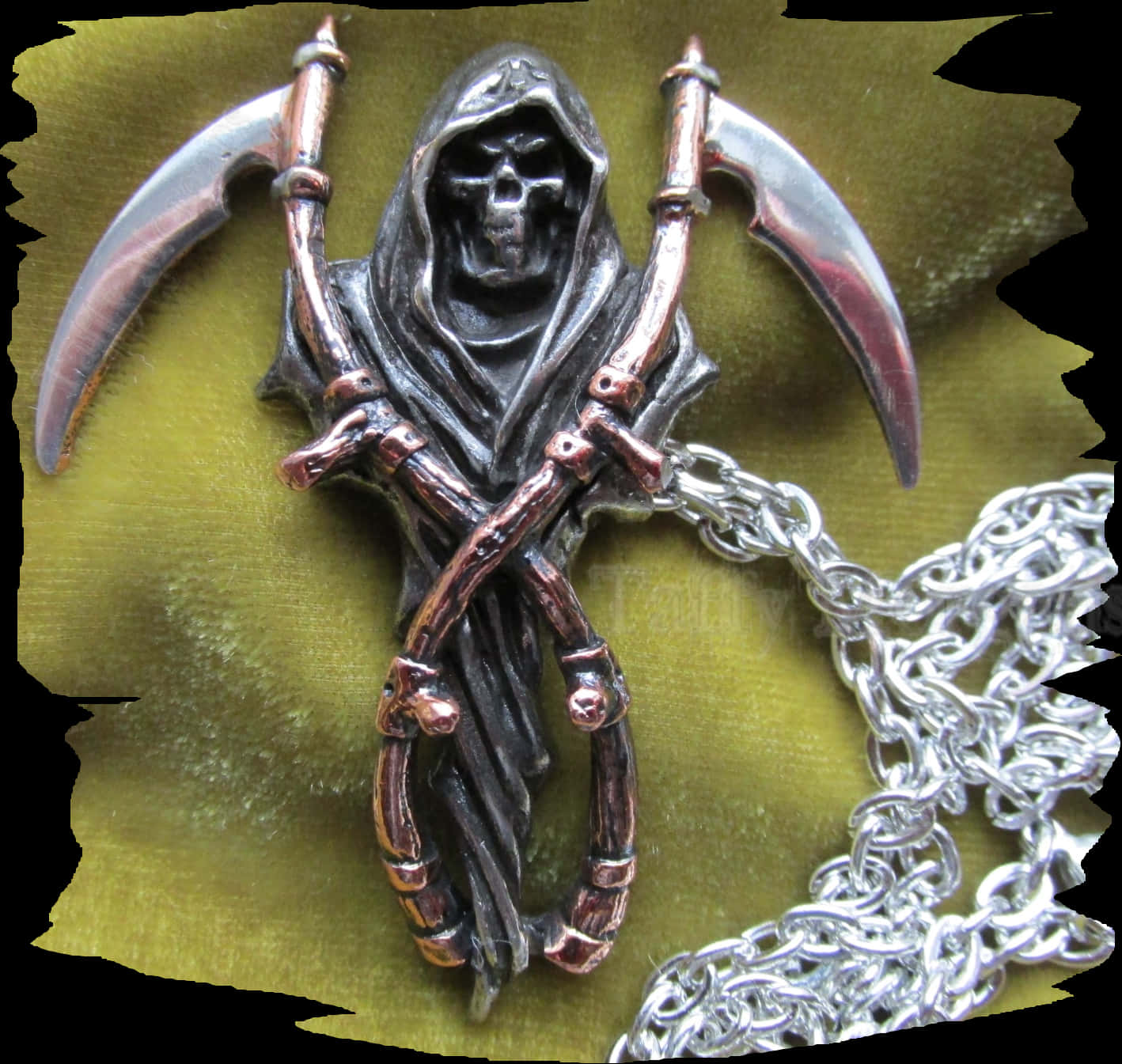 Grim Reaper Pendantwith Scythe PNG image