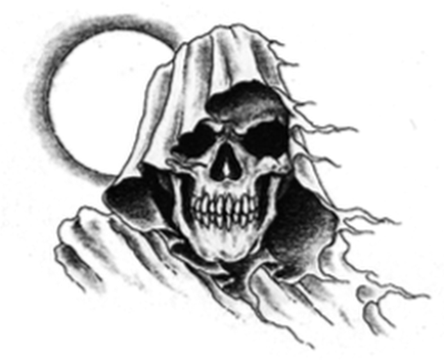 Grim Reaper Skull Tattoo Design PNG image