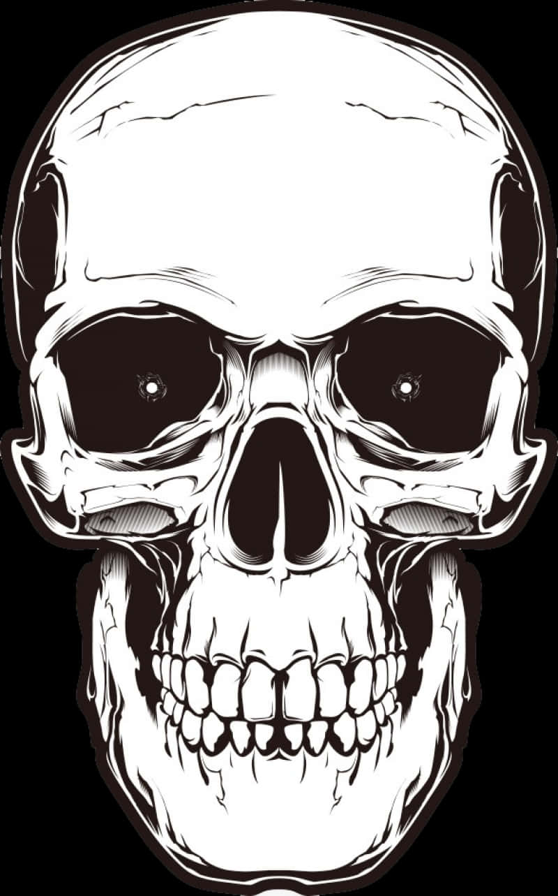 Grim Smile Skull Illustration PNG image