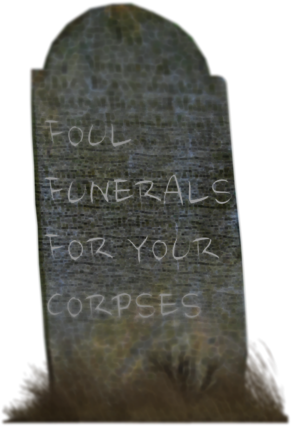 Grim Tombstone Message PNG image