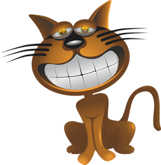 Grinning Cartoon Cat PNG image