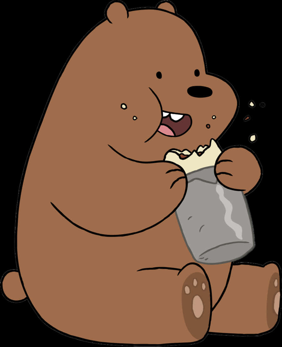 Grizzly Bear Eating Burrito PNG image