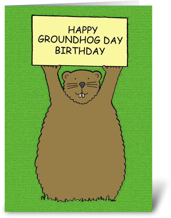 Groundhog Day Birthday Greeting PNG image