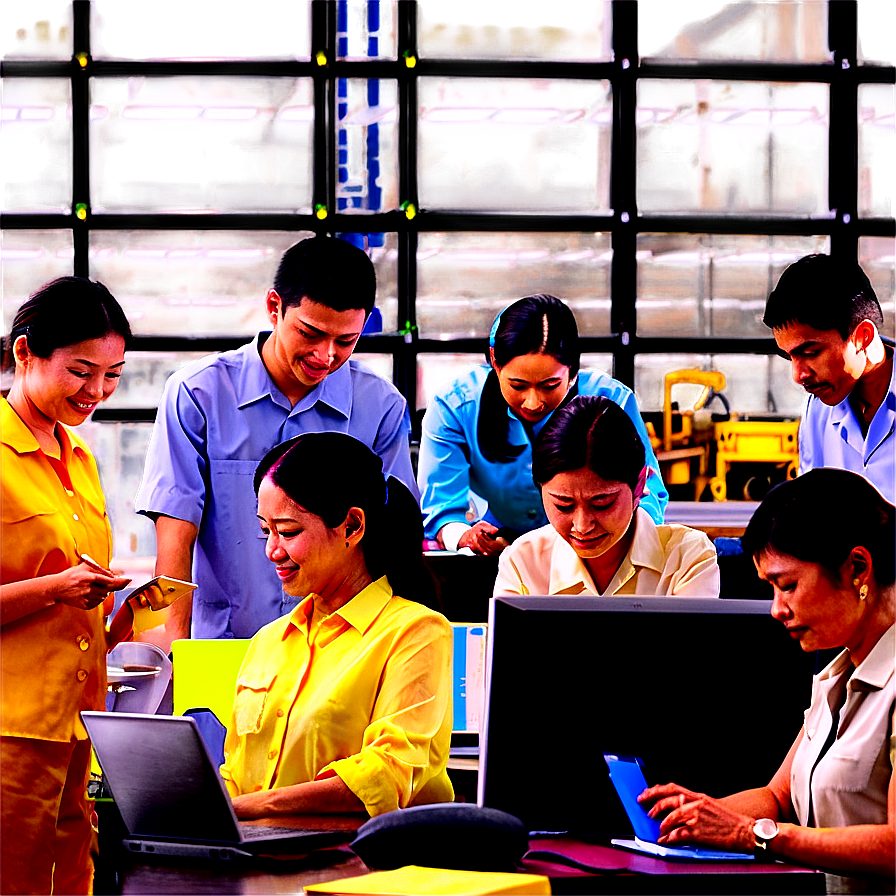 Group Of People Working Png 05242024 PNG image