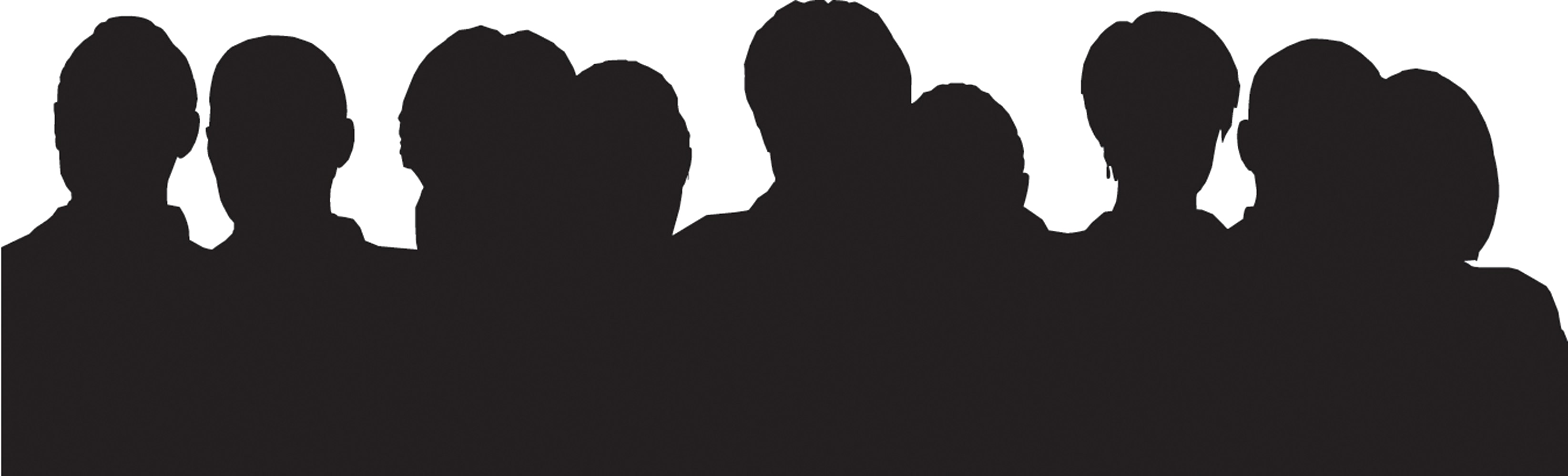 Group Silhouette Against Blue Background.png PNG image