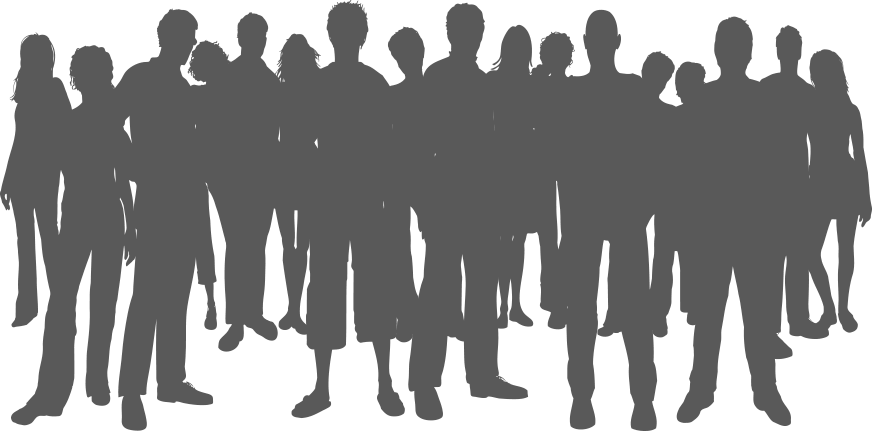 Group Silhouette Blue Background PNG image