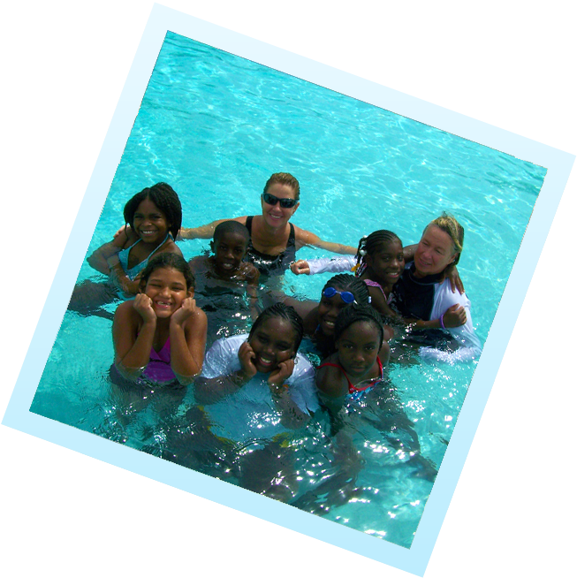 Group Swimming Pool Fun PNG image