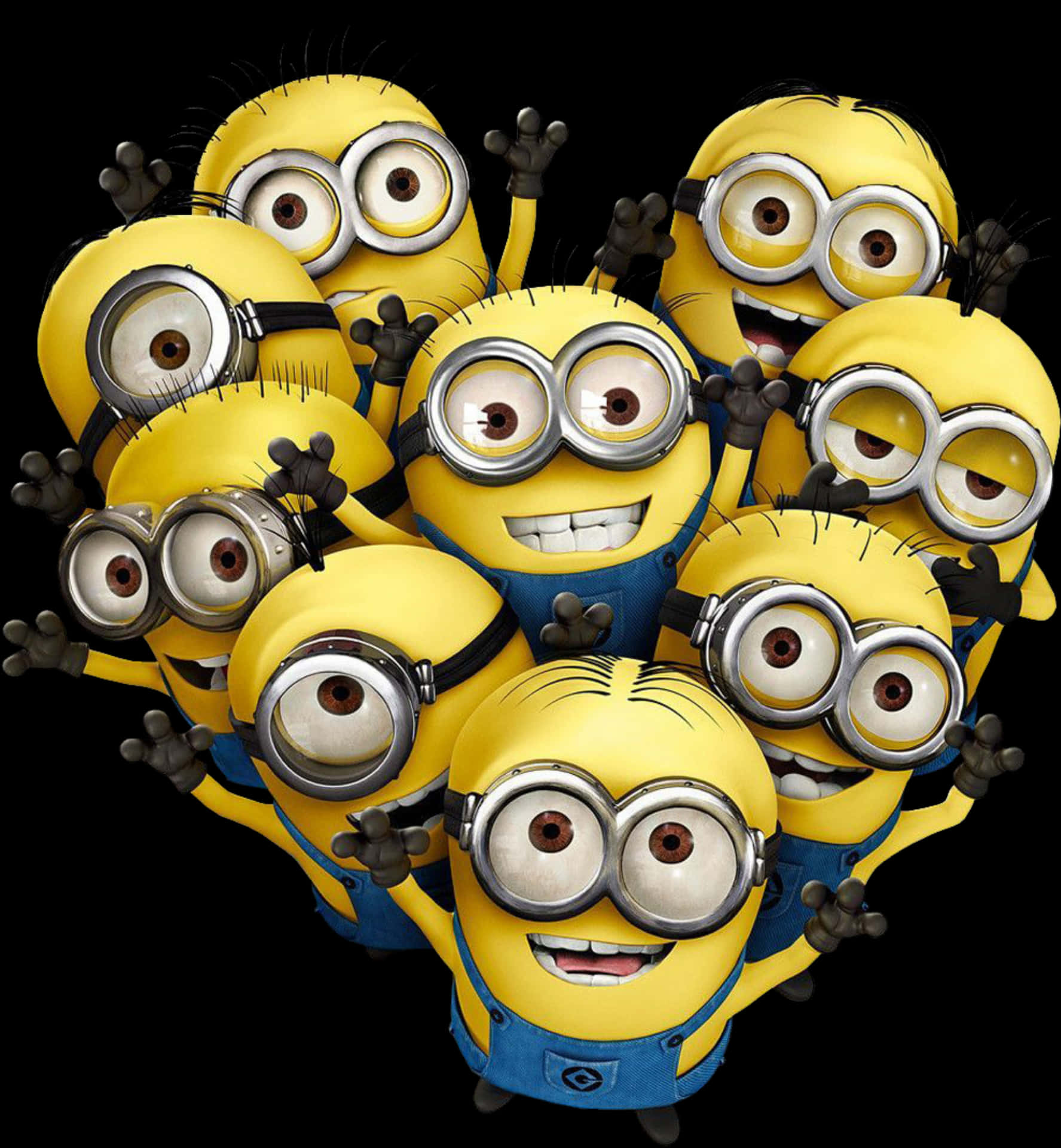 Groupof Happy Minions PNG image