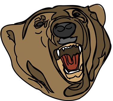Growling Bear Cartoon PNG image