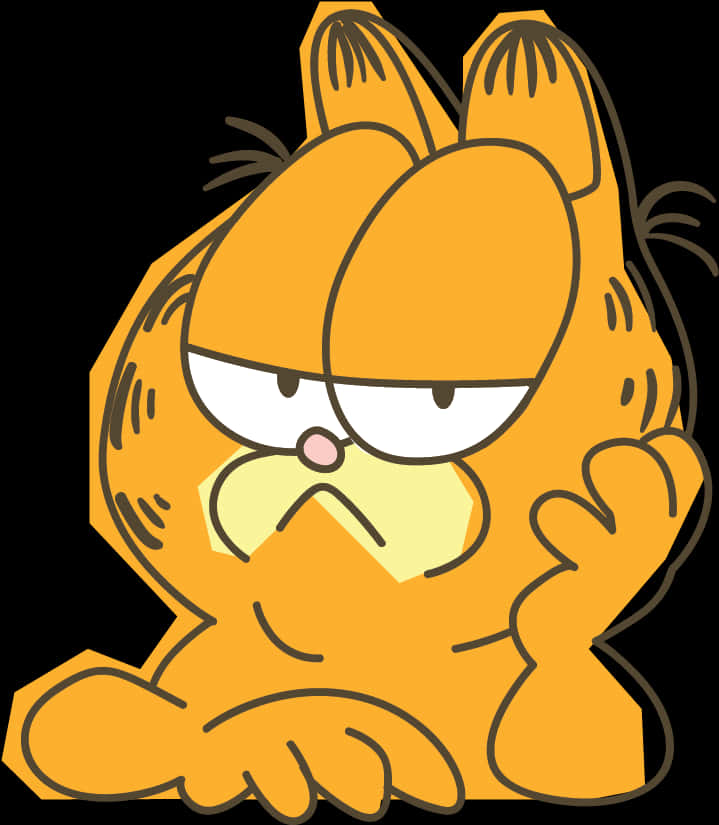 Grumpy Garfield Cartoon PNG image
